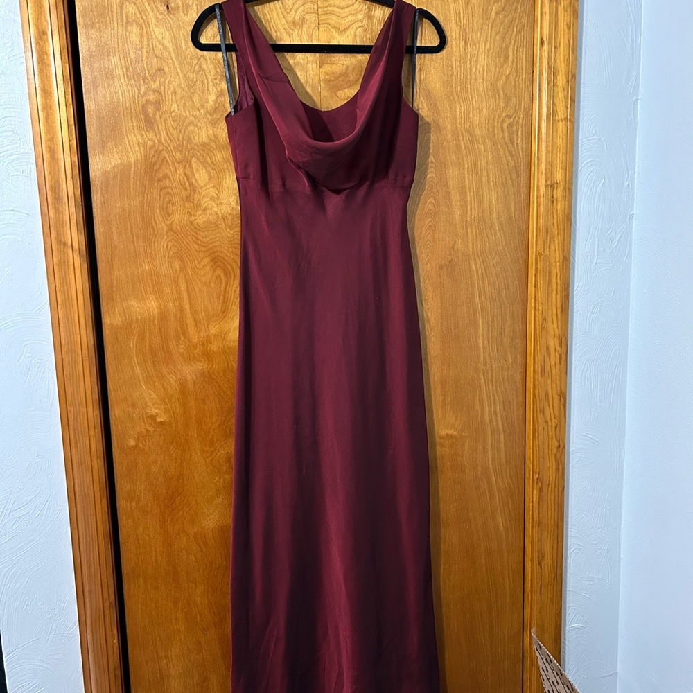Betsy & Adam Vintage Cowl Neck Maxi Dress in Burgundy